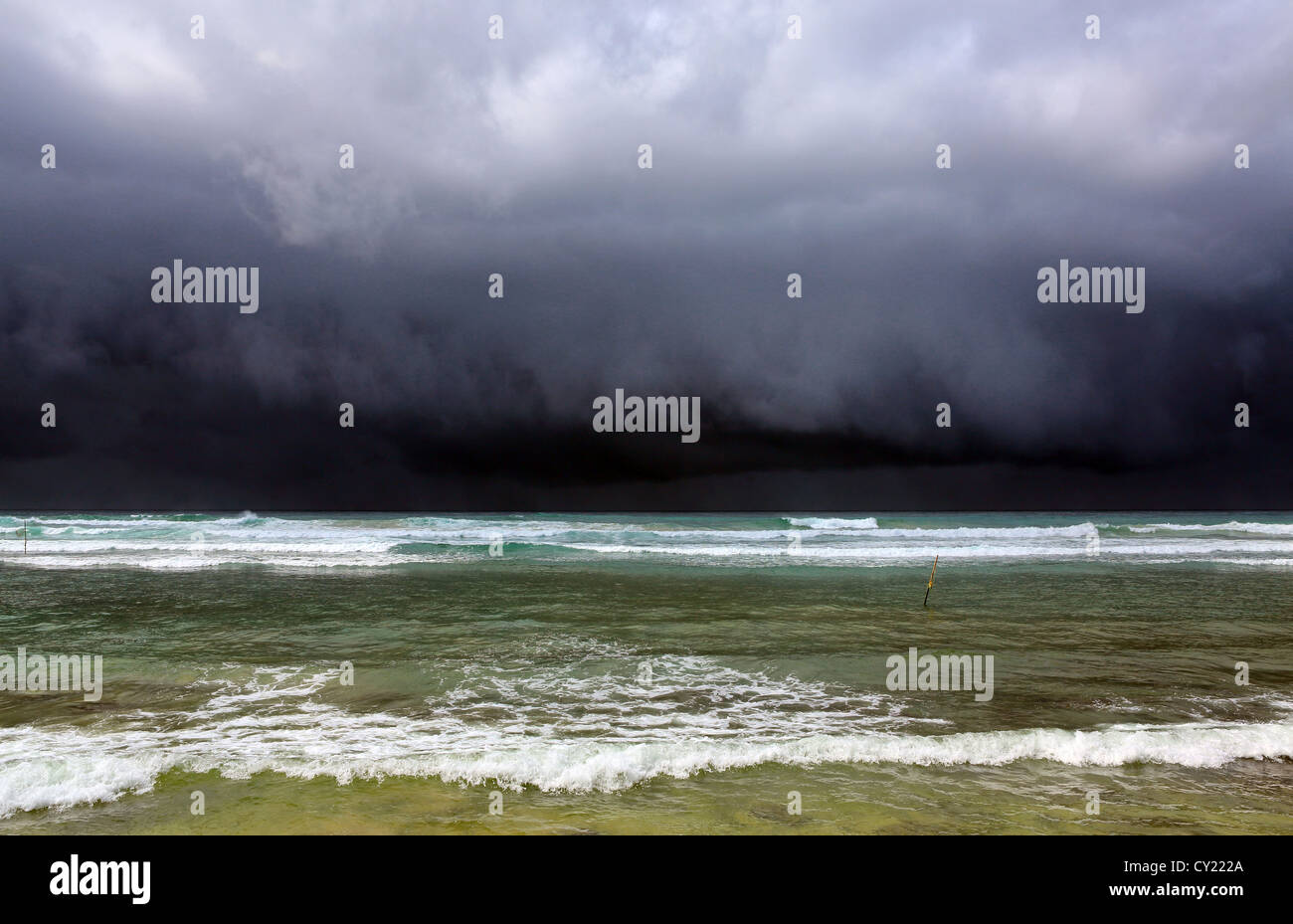 Approaching storm at Koggala on the south coast of Sri Lanka Stock Photo