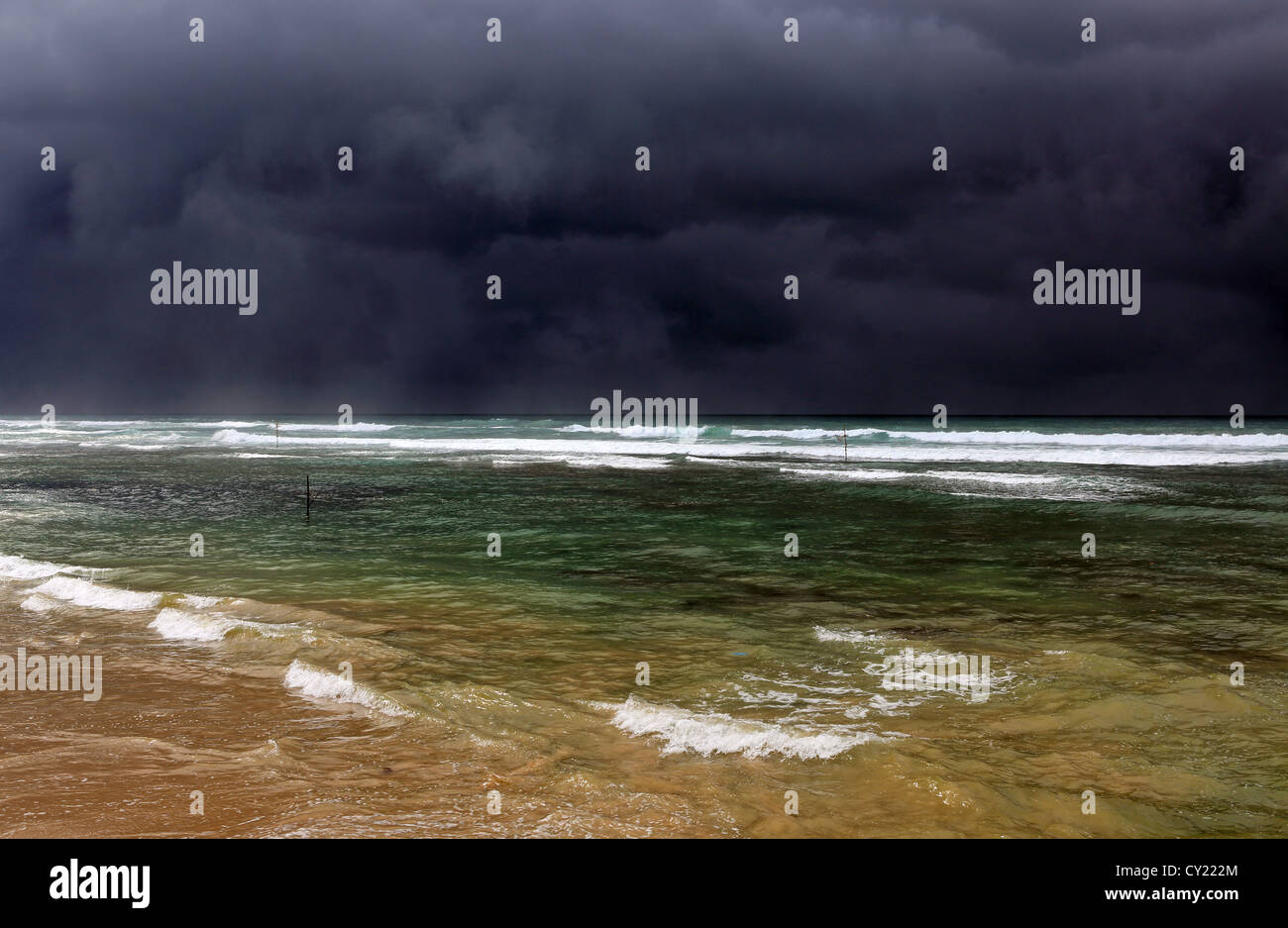 Approaching storm at Koggala on the south coast of Sri Lanka Stock Photo