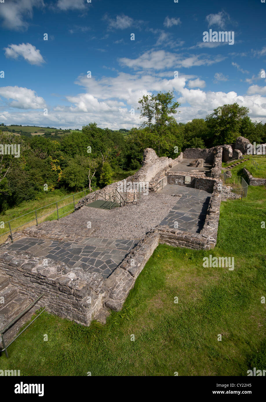 Dolforwyn Castle, recently excavated ruins in Powys, Montgomeryshire. Mid Wales.  SCO 8702 Stock Photo