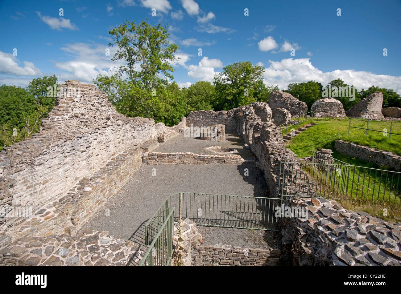 Dolforwyn Castle, recently excavated ruins in Powys, Montgomeryshire. Mid Wales.  SCO 8703 Stock Photo