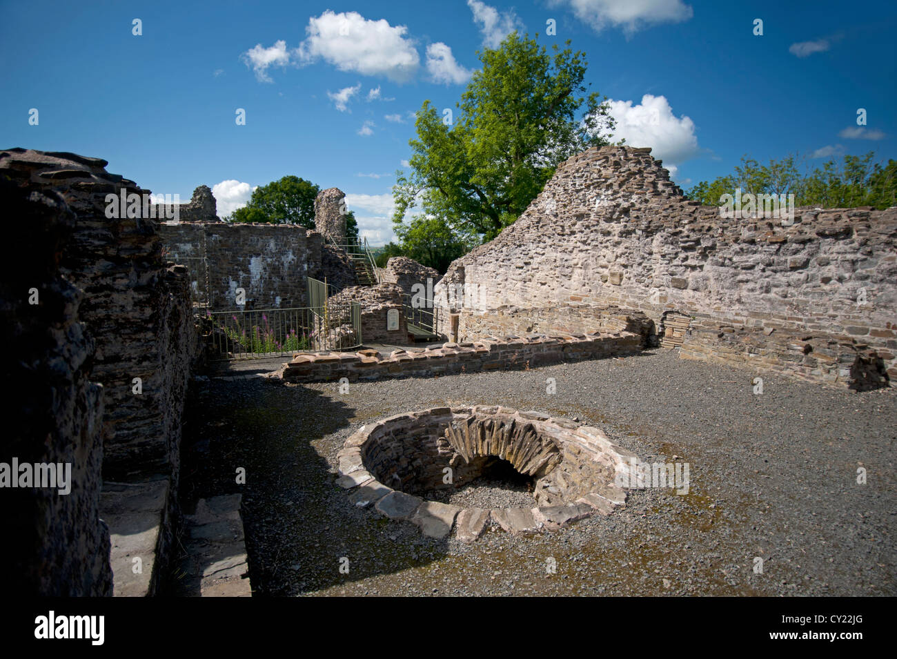 Dolforwyn Castle, recently excavated ruins in Powys, Montgomeryshire. Mid Wales.  SCO 8705 Stock Photo