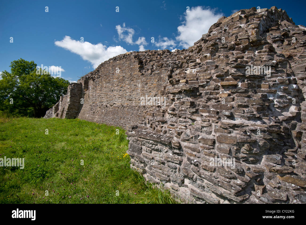 Dolforwyn Castle, recently excavated ruins in Powys, Montgomeryshire. Mid Wales.  SCO 8707 Stock Photo