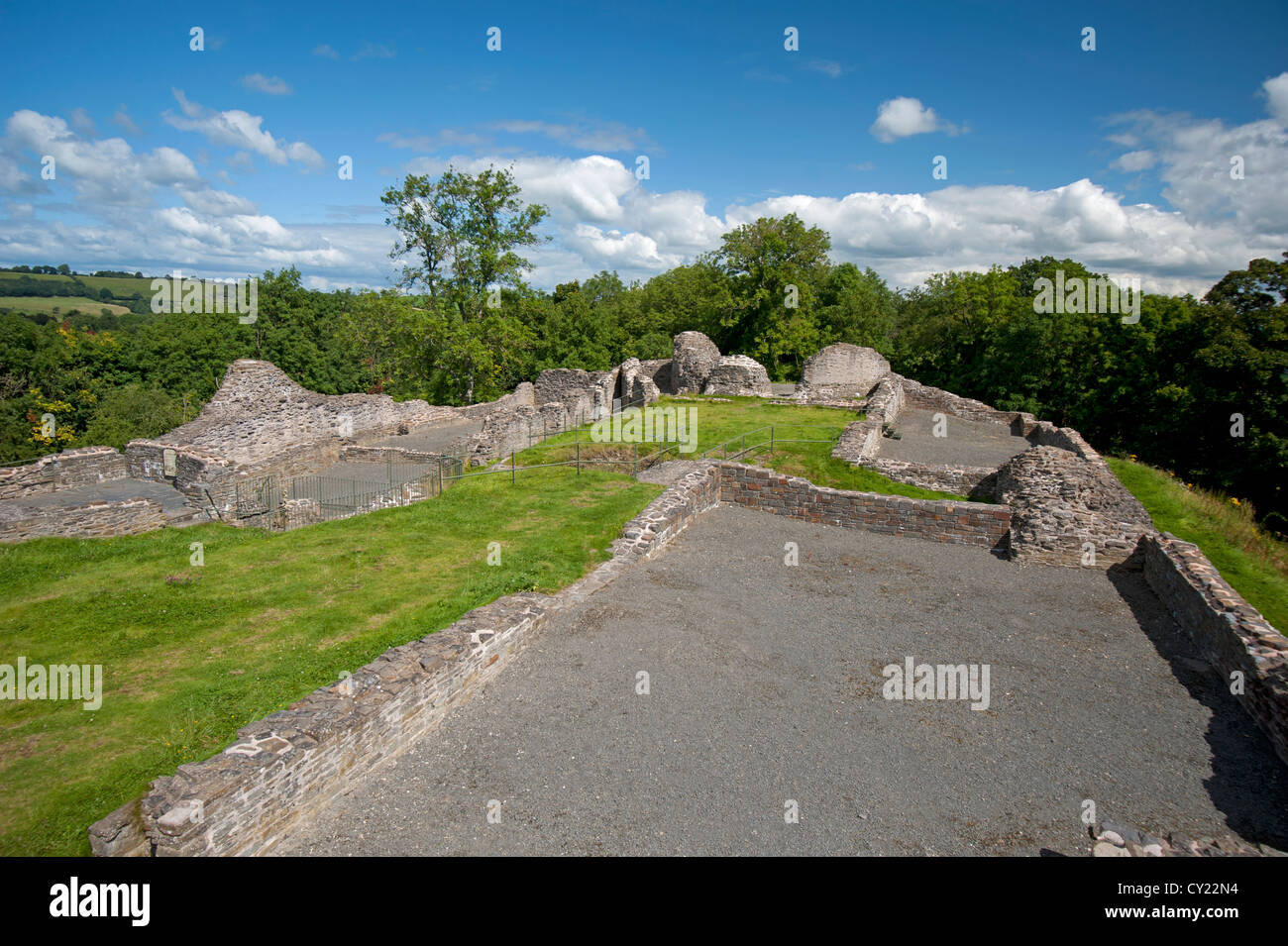 Dolforwyn Castle, recently excavated ruins in Powys, Montgomeryshire. Mid Wales.  SCO 8710 Stock Photo