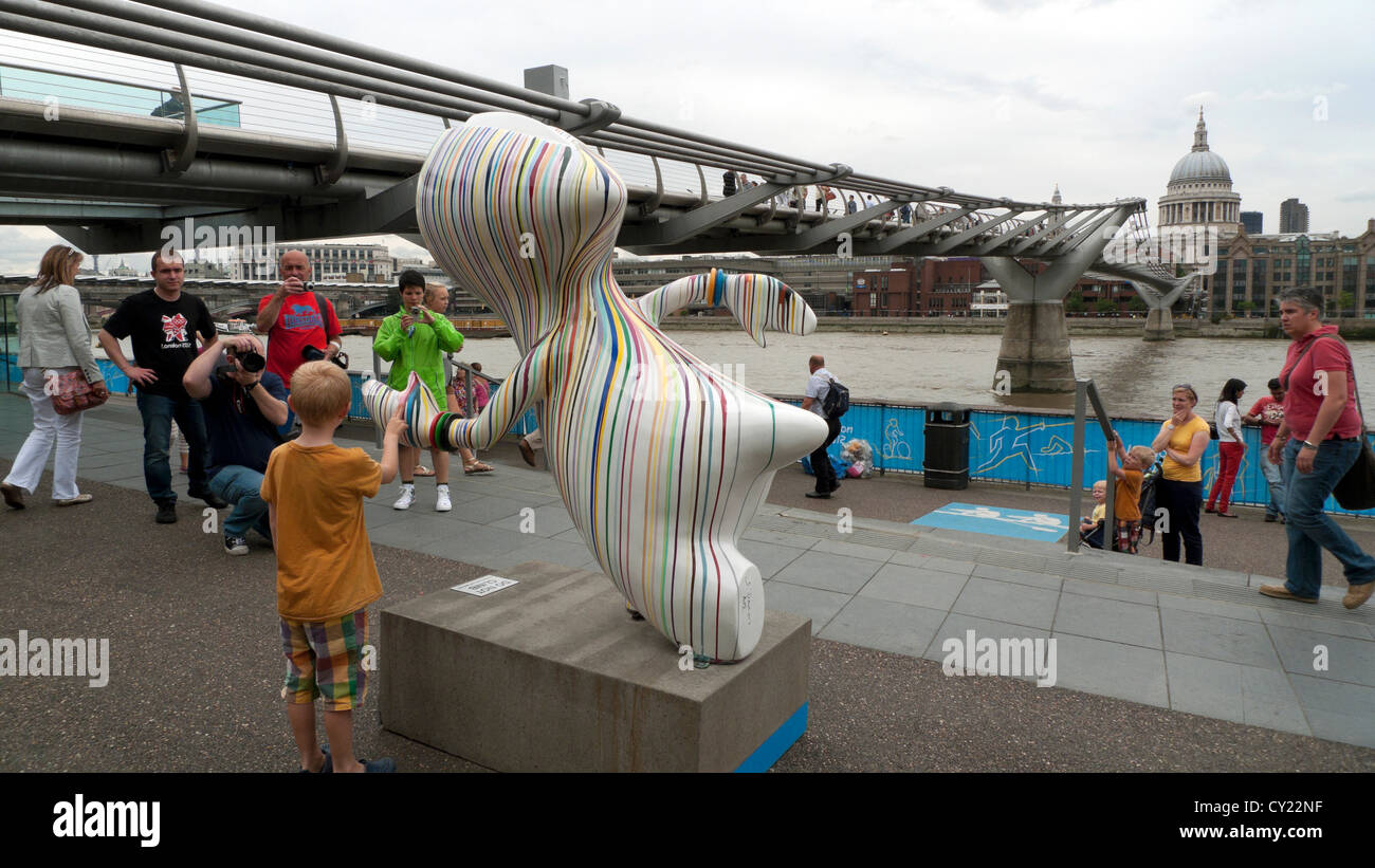 Arty Wenlock near the Tate Modern Art Gallery during the 2012 Olympics South Bank London, England, UK KATHY DEWITT Stock Photo