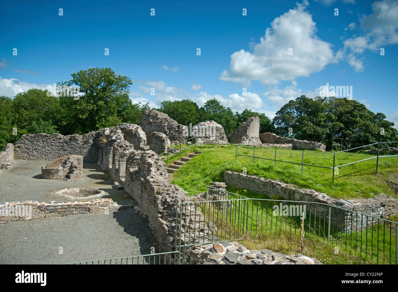 Dolforwyn Castle, recently excavated ruins in Powys, Montgomeryshire. Mid Wales.  SCO 8711 Stock Photo