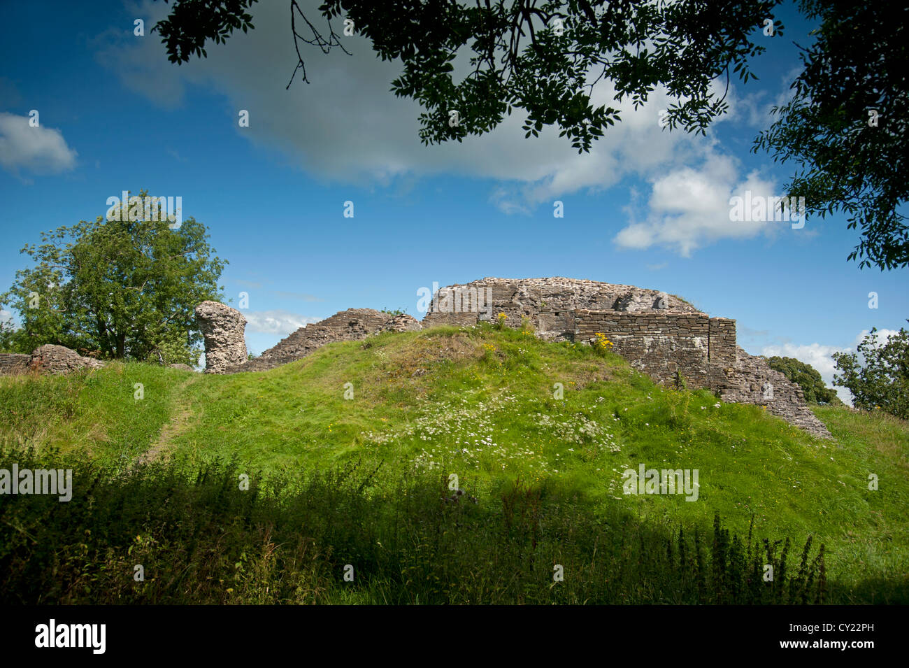 Dolforwyn Castle, recently excavated ruins in Powys, Montgomeryshire. Mid Wales.   SCO  8712 Stock Photo
