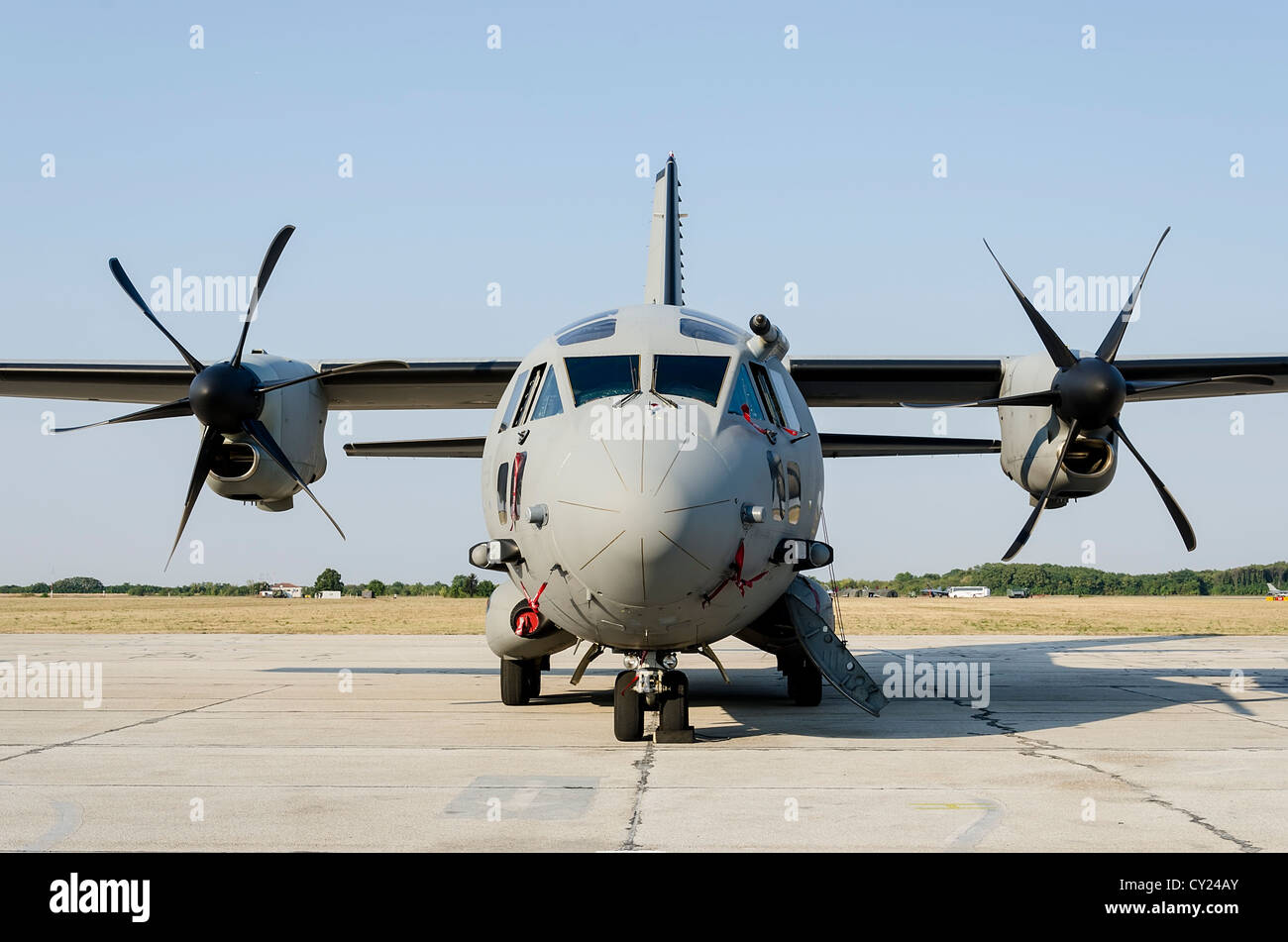 Military transport aircraft Stock Photo