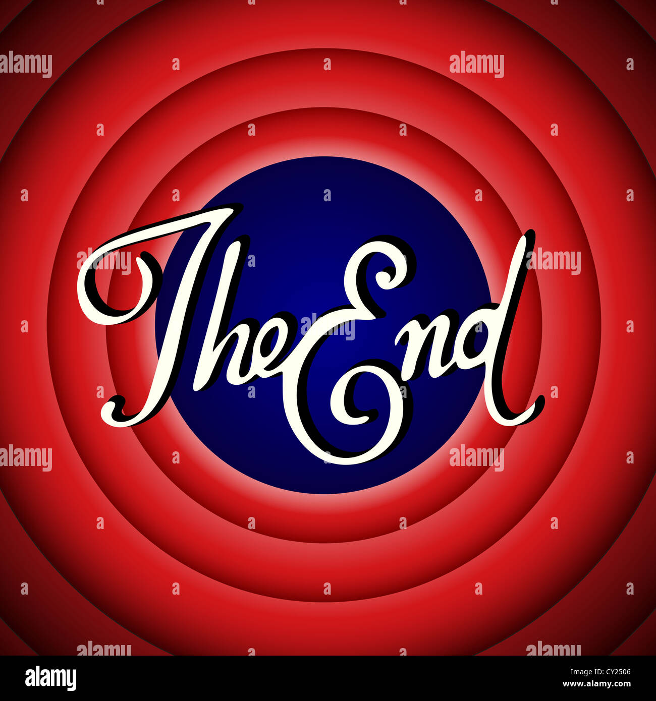 Vintage movie ending screen Stock Photo