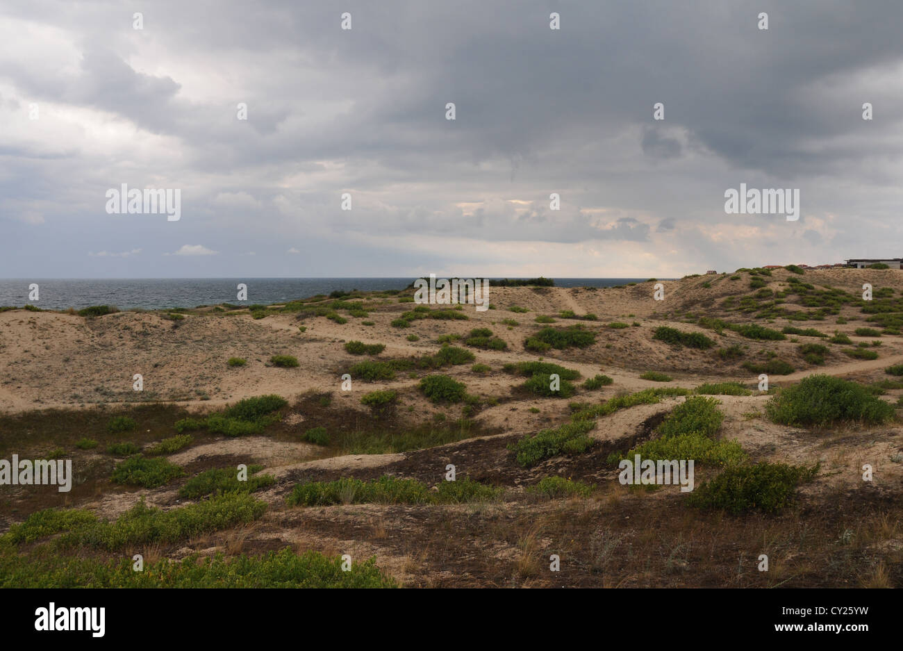 Sand dunes in Primorsko, Bulgarian Black Sea coast Stock Photo