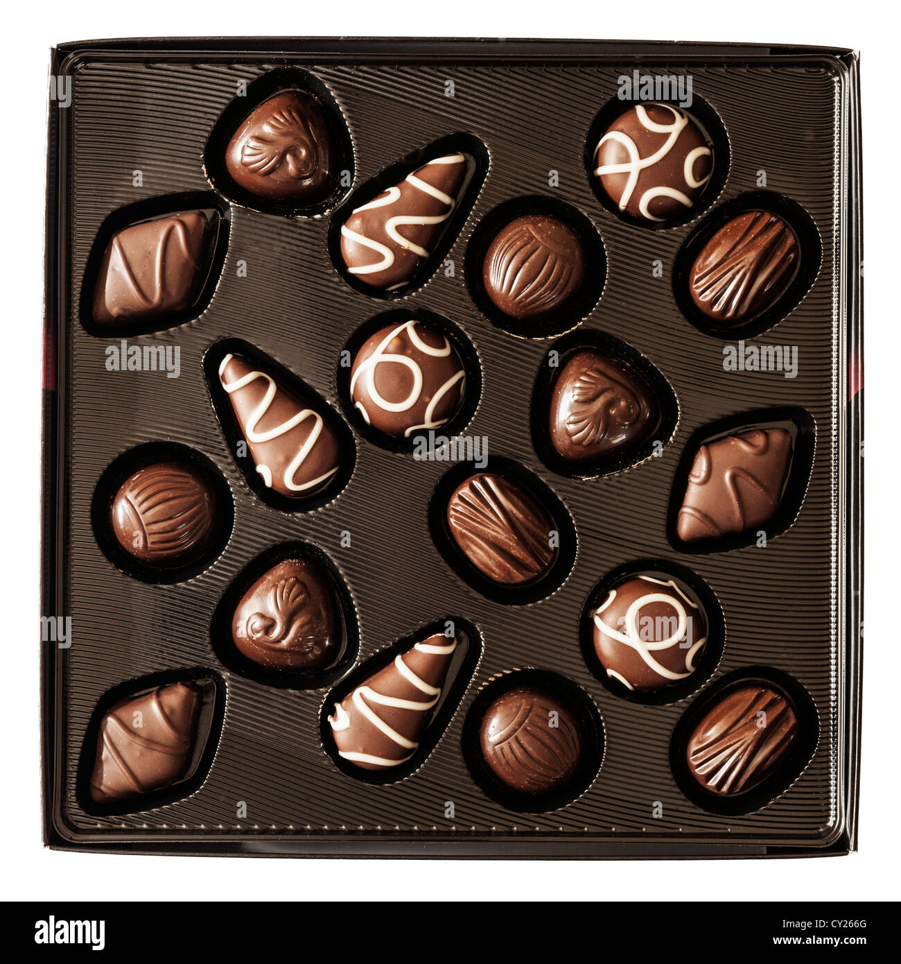 A box of Nestle Black Magic dark chocolates on a white background Stock Photo