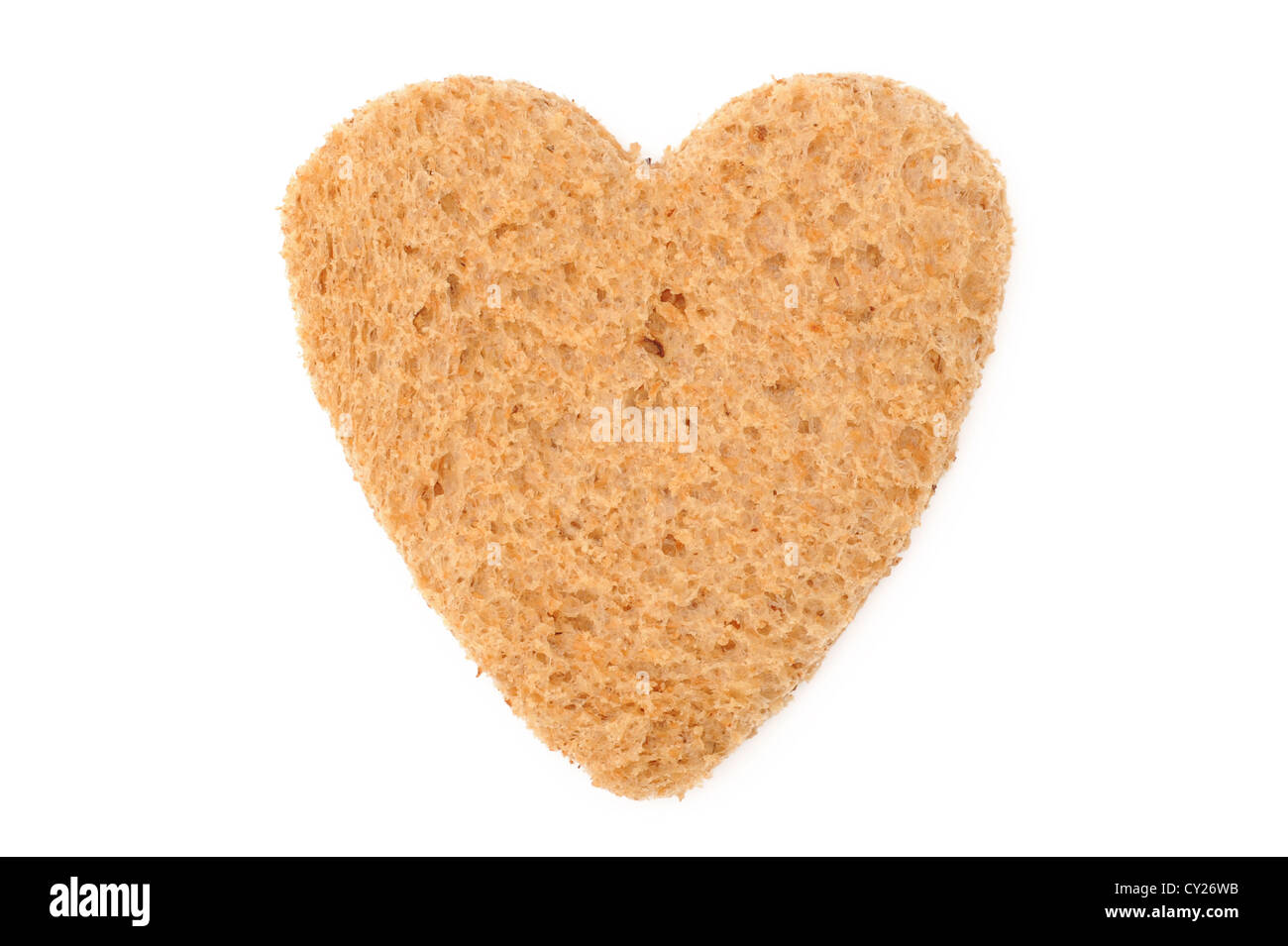 Heart shaped wholemeal bread Stock Photo