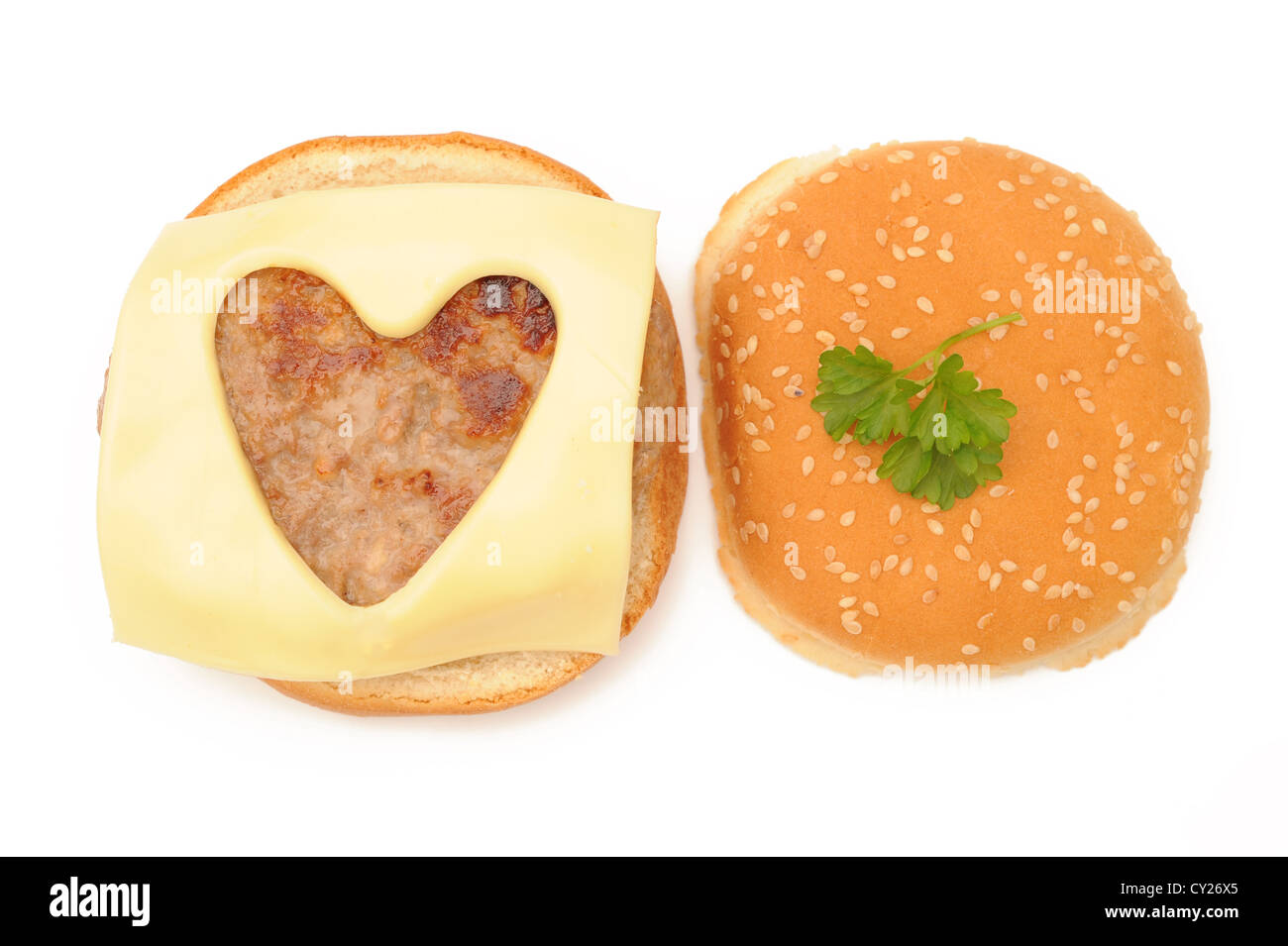 cheeseburger love Stock Photo