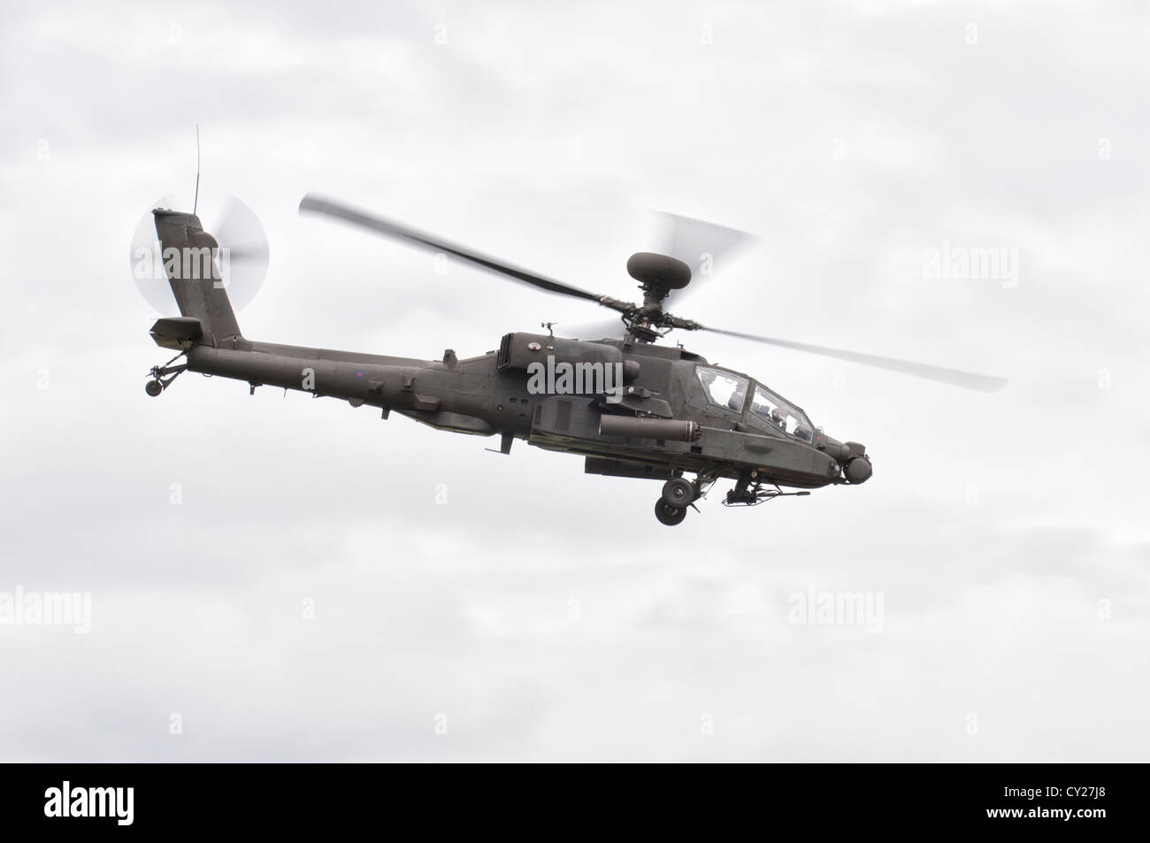 British Army Air Corps AugustaWestland AH1 Apache Attack Helicopter displays at the 2012 Royal International Air Tattoo Stock Photo