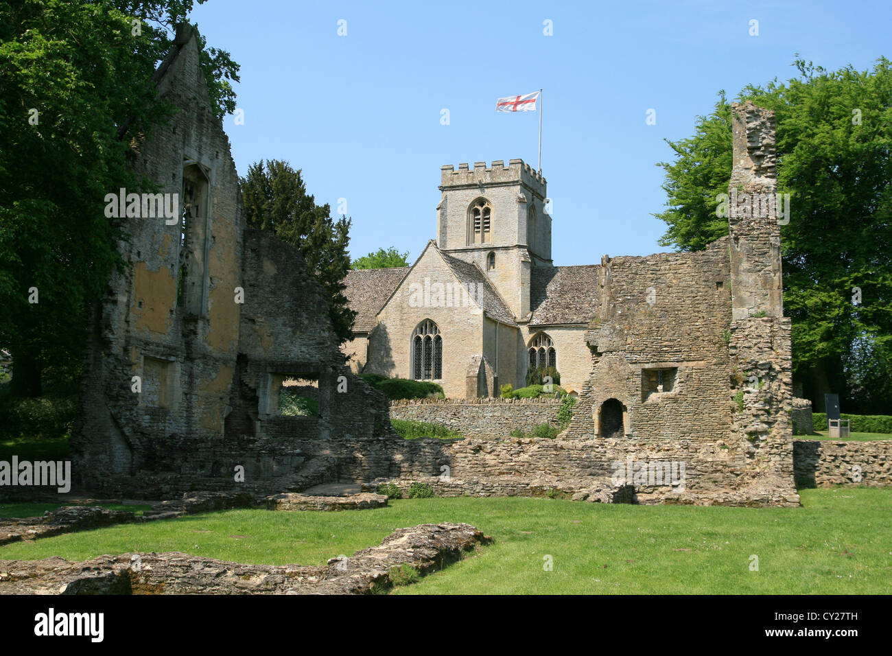 St Kenelm church with St Flag from Minster Lovell Hall Minster