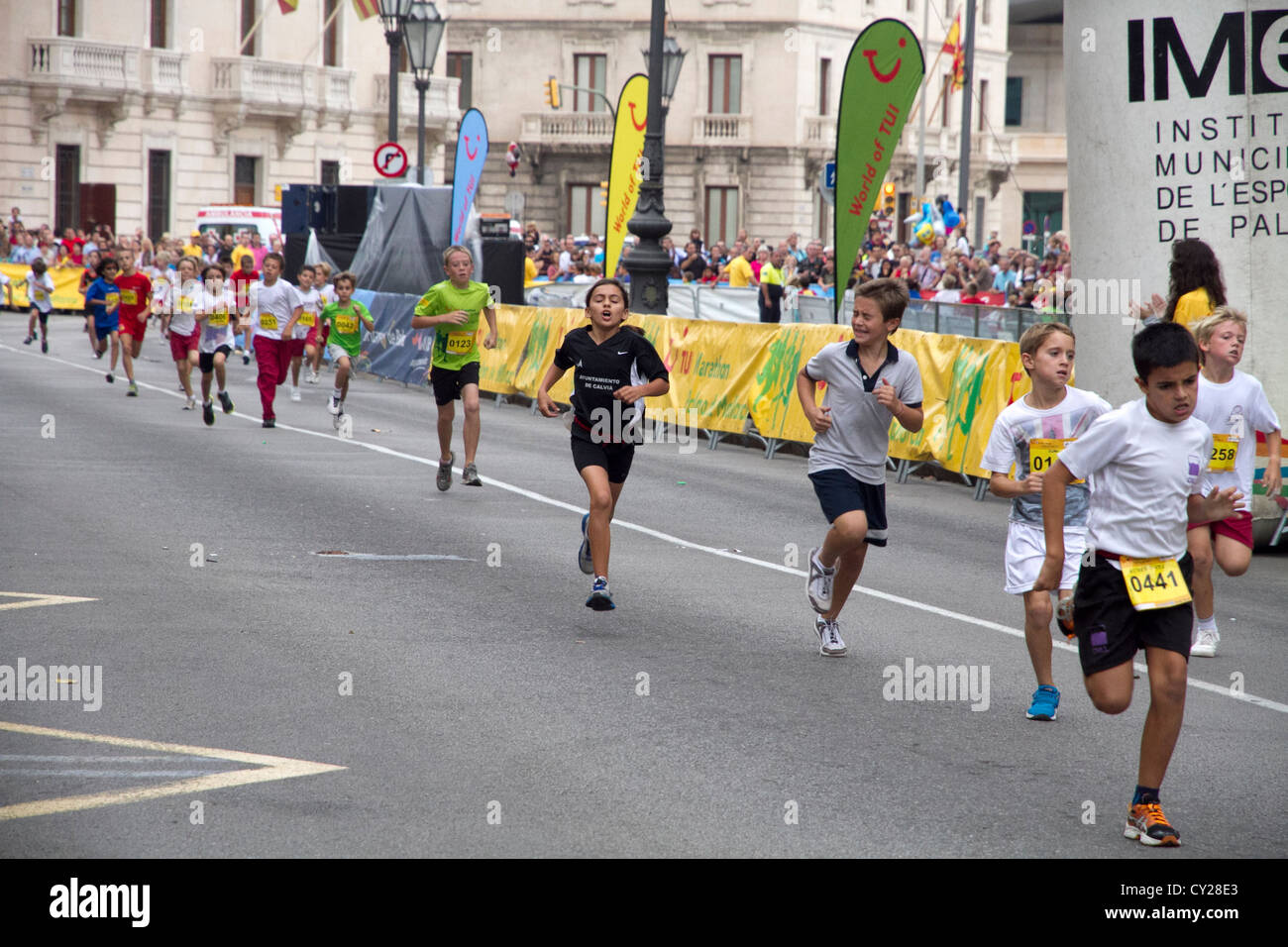 Marathon kids children running road race Palma de Mallorca Majorca ...