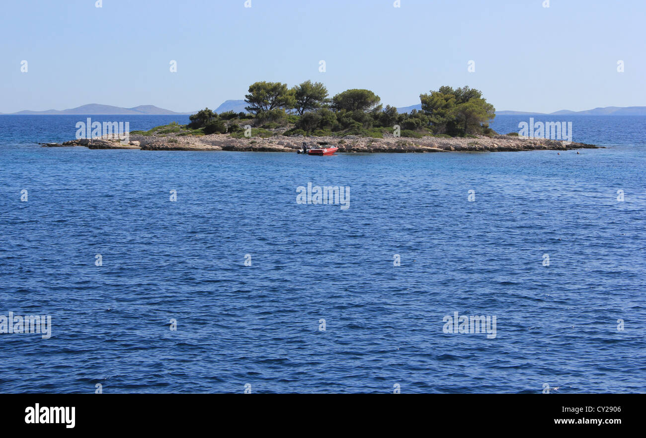 Small remote Dalmatian island in the Adriatic sea, Kornati, Croatia Stock Photo