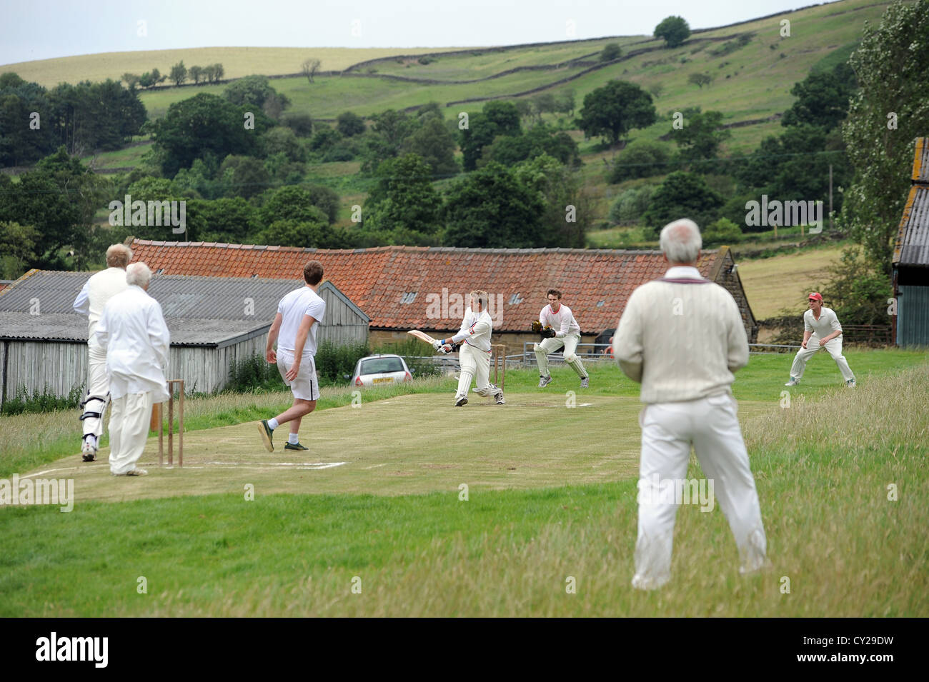 Cricket Match At Spout House The Sun Inn In Bilsdale North Yorkshire cricket-match-at-spout-house-the-sun-inn-in-bilsdale-north-yorkshire
