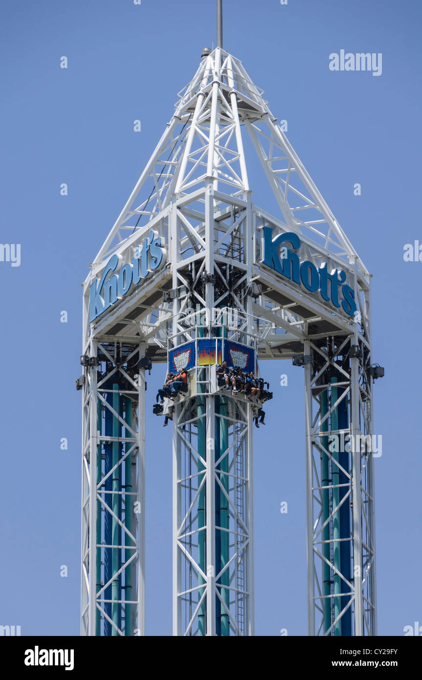 Knotts Berry Farm, California, USA. Supreme Scream tower drop ride. Stock Photo