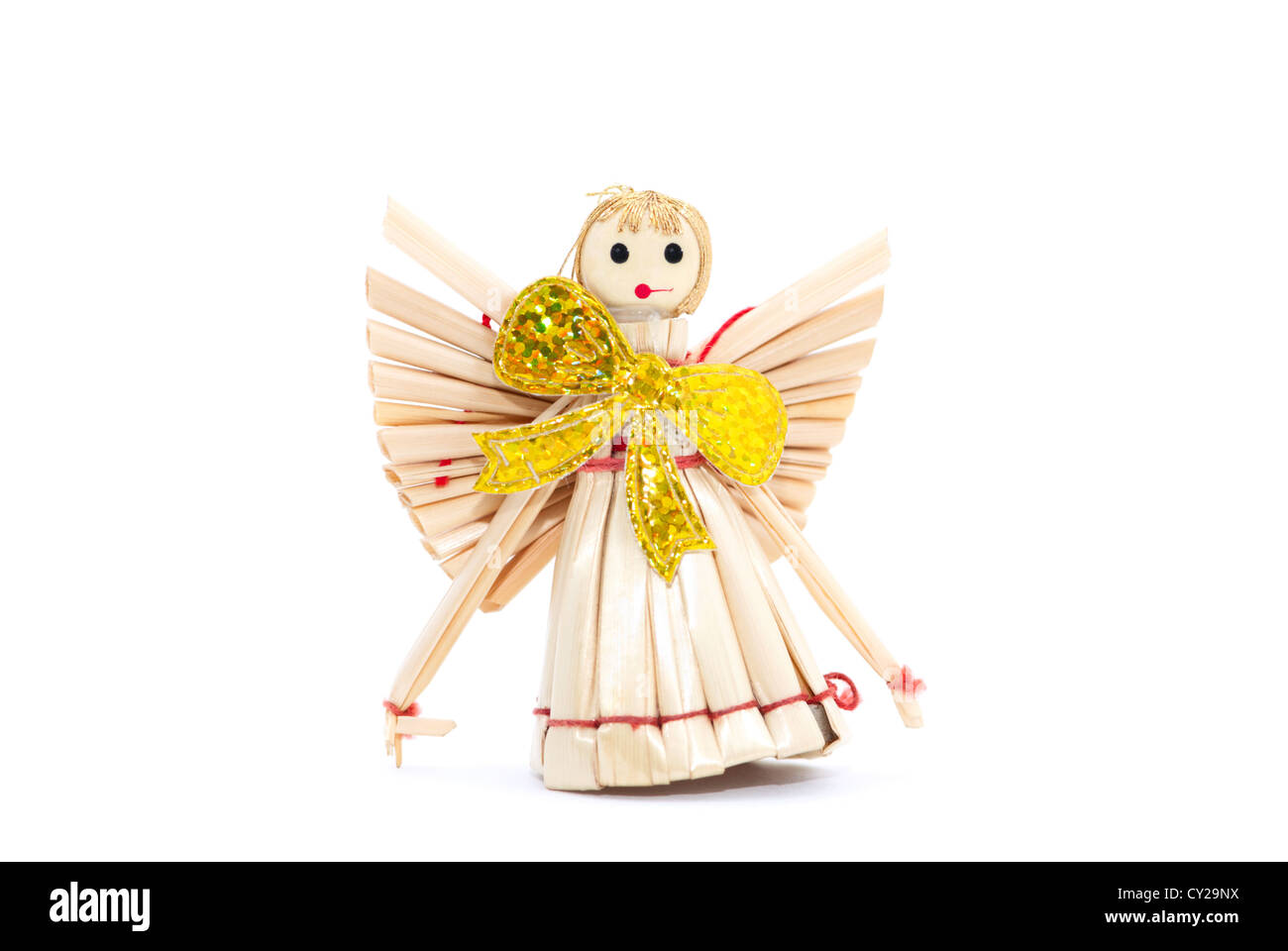 Straw angel isolated on white Stock Photo - Alamy