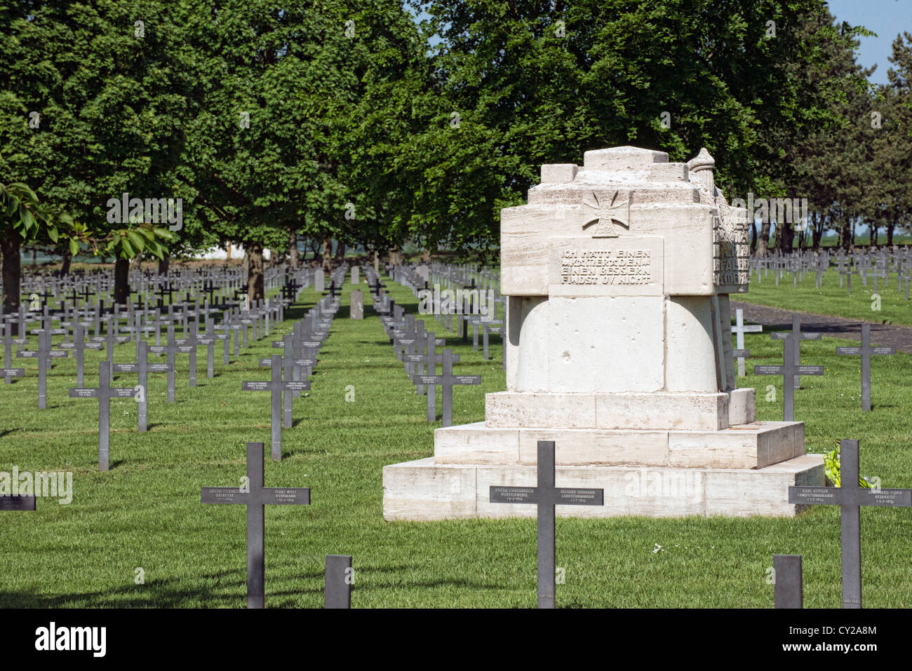 German WW1 military cemetery at Neuville Saint Vaast Stock Photo