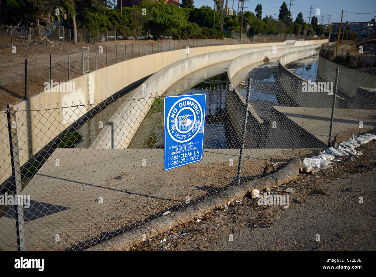 los angeles river channel Stock Photo
