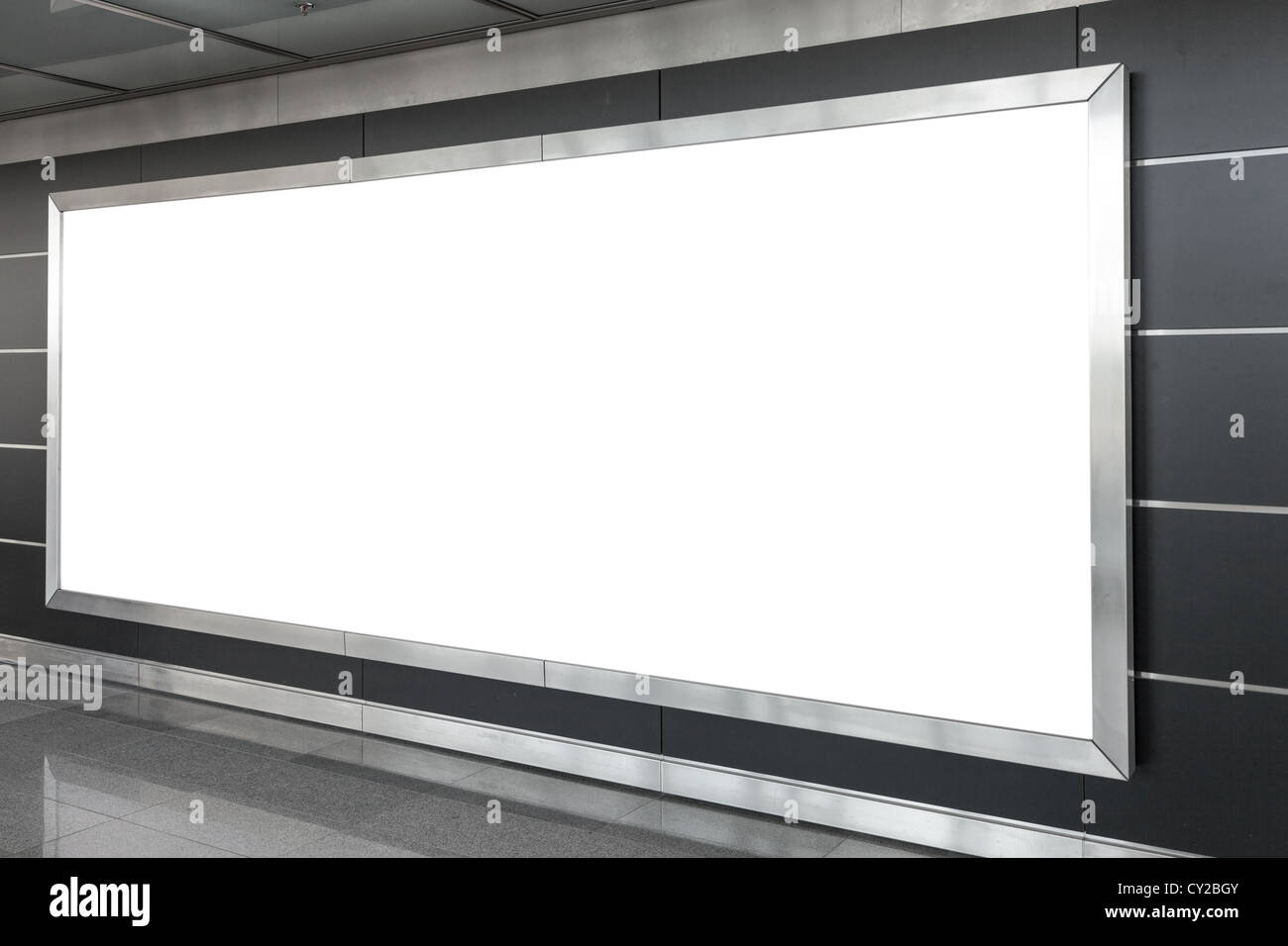 Blank billboard in modern interior hall Stock Photo