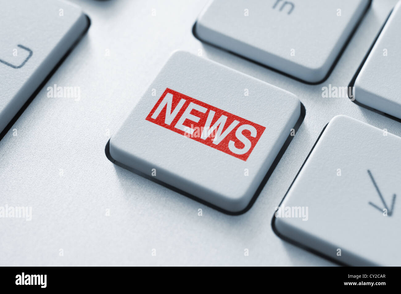 Hot news key button on keyboard. Stock Photo