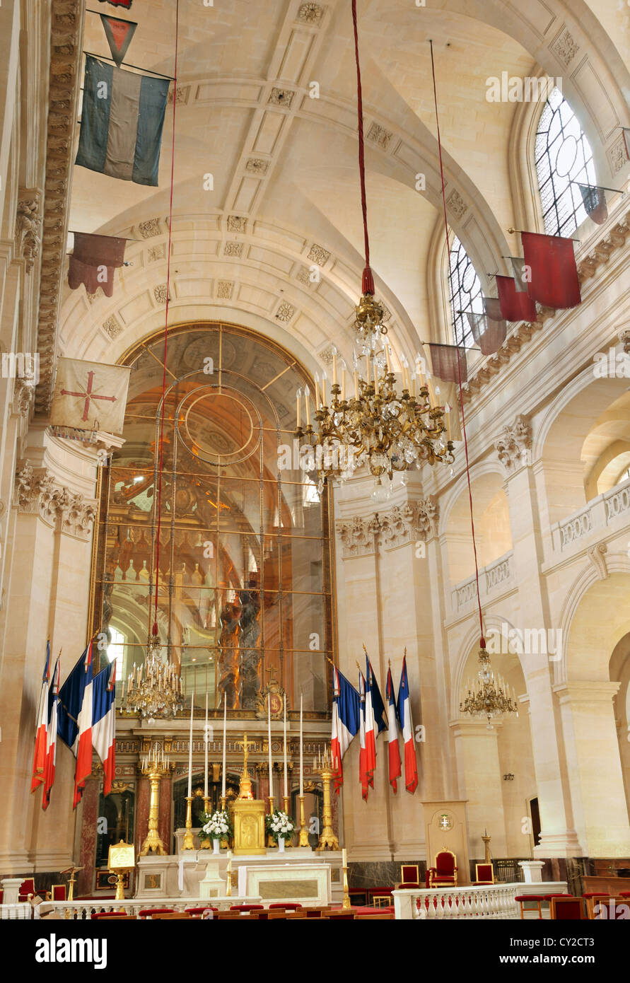 Altar of the chapel of Saint Louis des Invalides in Paris, France Stock ...