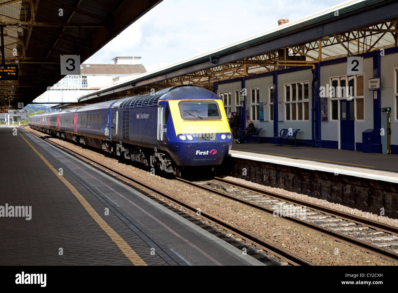 First Great Western intercity train arriving at Newton Abbot station in