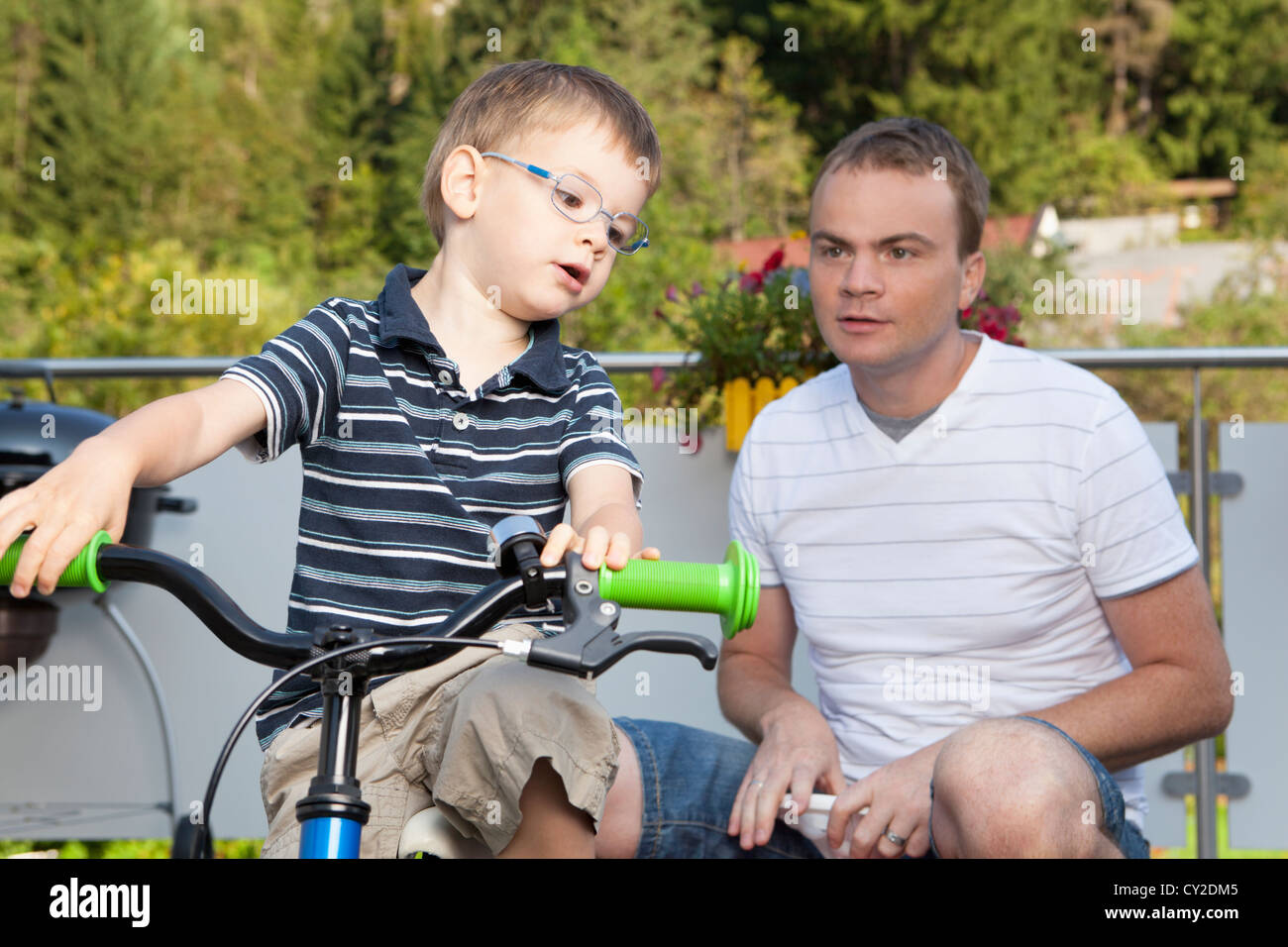 Communication between father and son Stock Photo