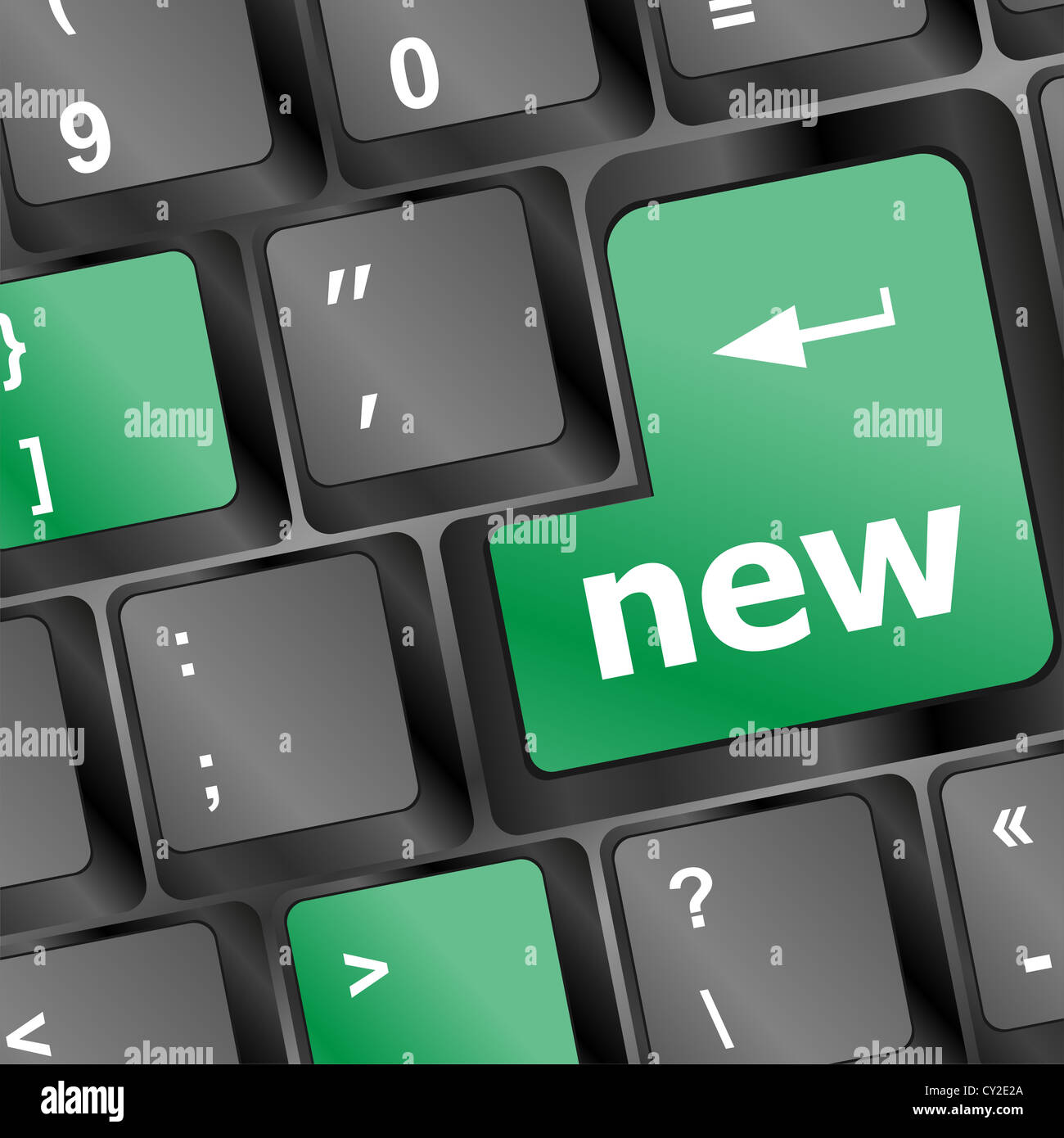 computer keyboard with new key - business concept Stock Photo - Alamy