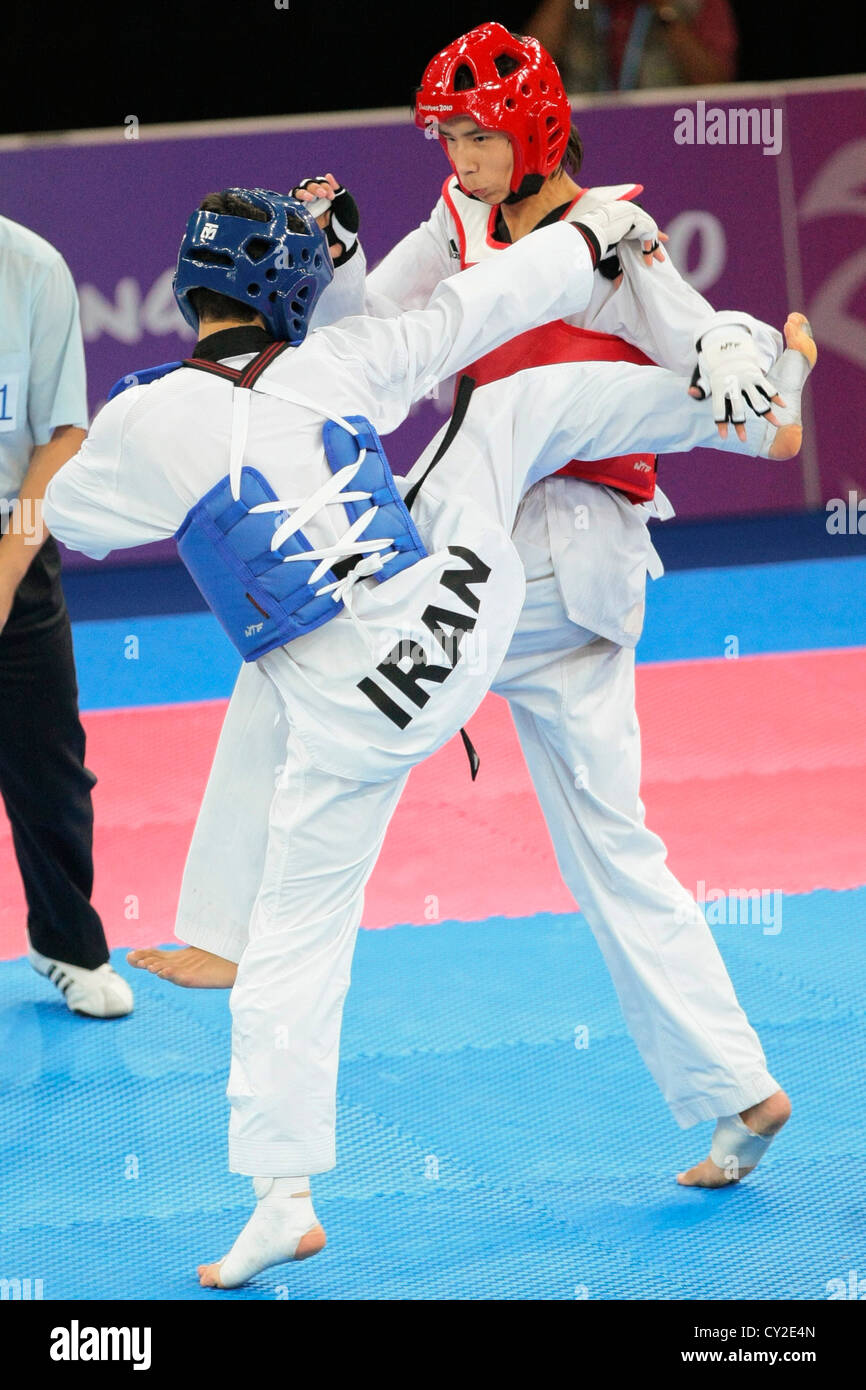 2010 Singapore Youth Olympic Games Men's 55kg Taekwondo Finals Stock Photo