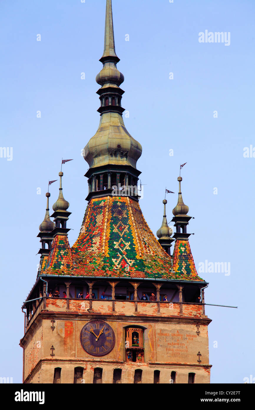 Romania, Sighisoara, Clock Tower Stock Photo Alamy