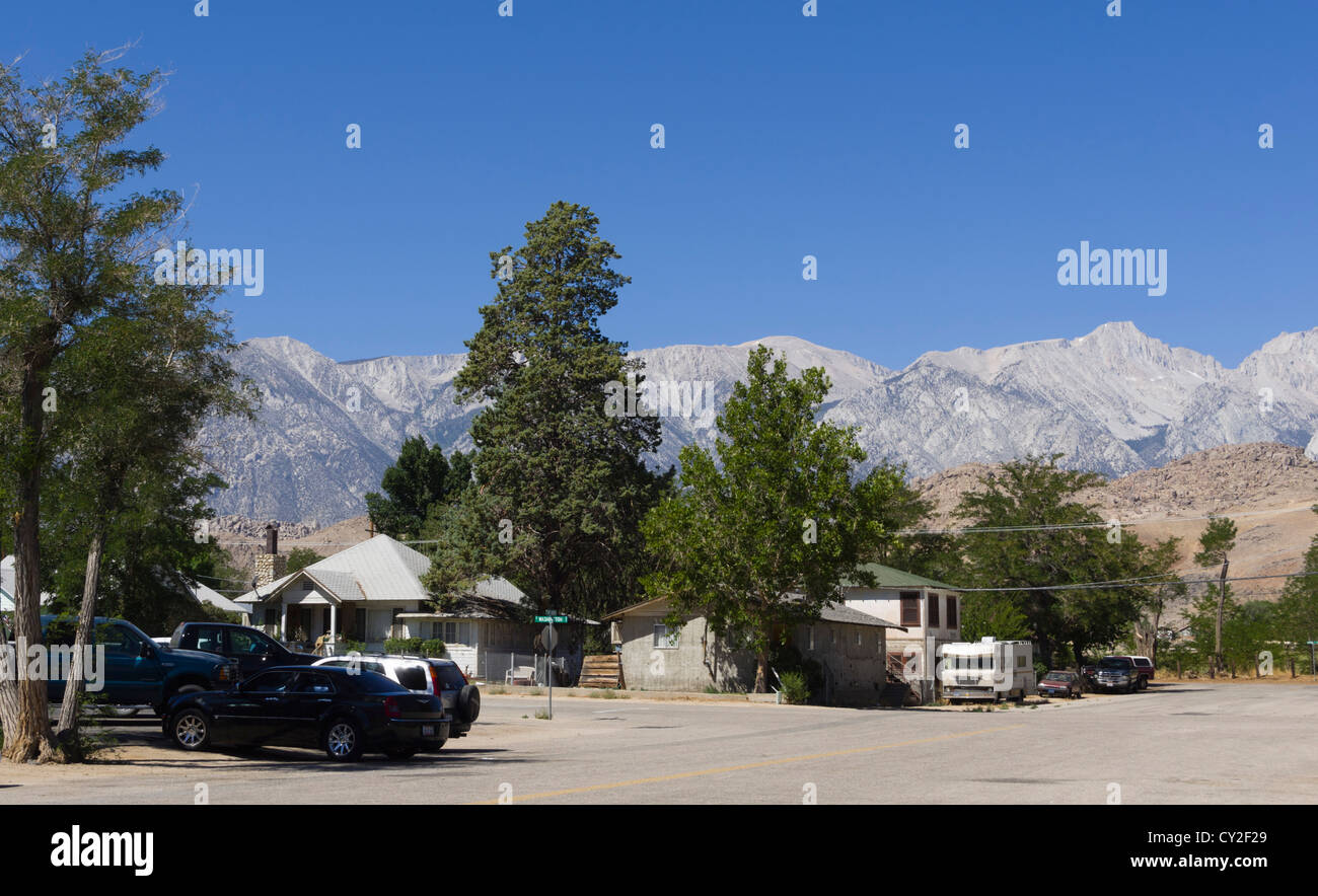 Lone Pine, small town America on Route 395 between Los Angles and Tahoe. Visiting center for Sierras and Mount Whitney Stock Photo
