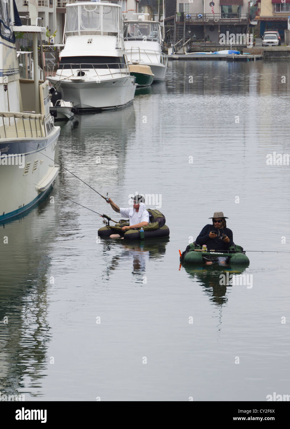 Huntington Harbor, south of Los Angeles, surfing center and beach