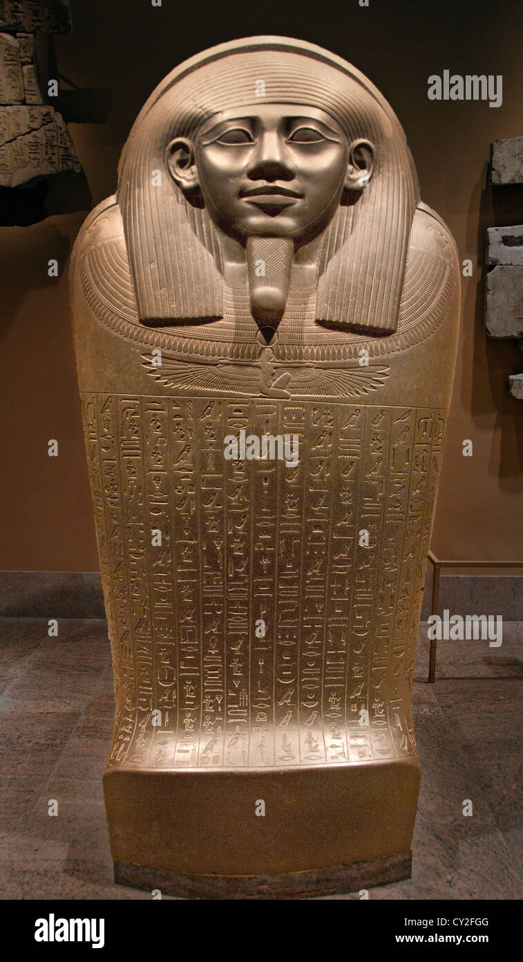Sarcophagus of Harkhebit Late Period Saite Dynasty 26 reign of Psamtik I–Amasis 664–525 B.C. Egypt Memphite Saqqara Egyptian Stock Photo