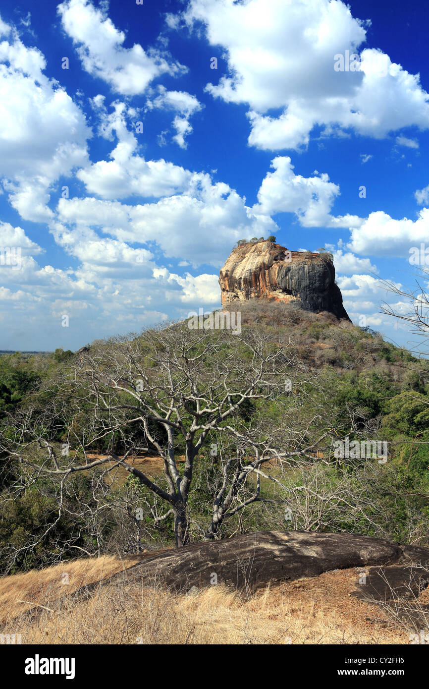 Sigiriya Lion's rock ancient fortress and palace ruin in Sigiriya, Sri Lanka Stock Photo