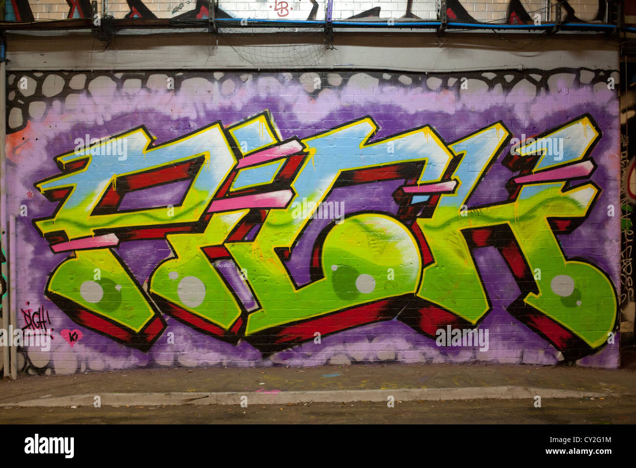 UK Waterloo tunnels Graffitti Stock Photo