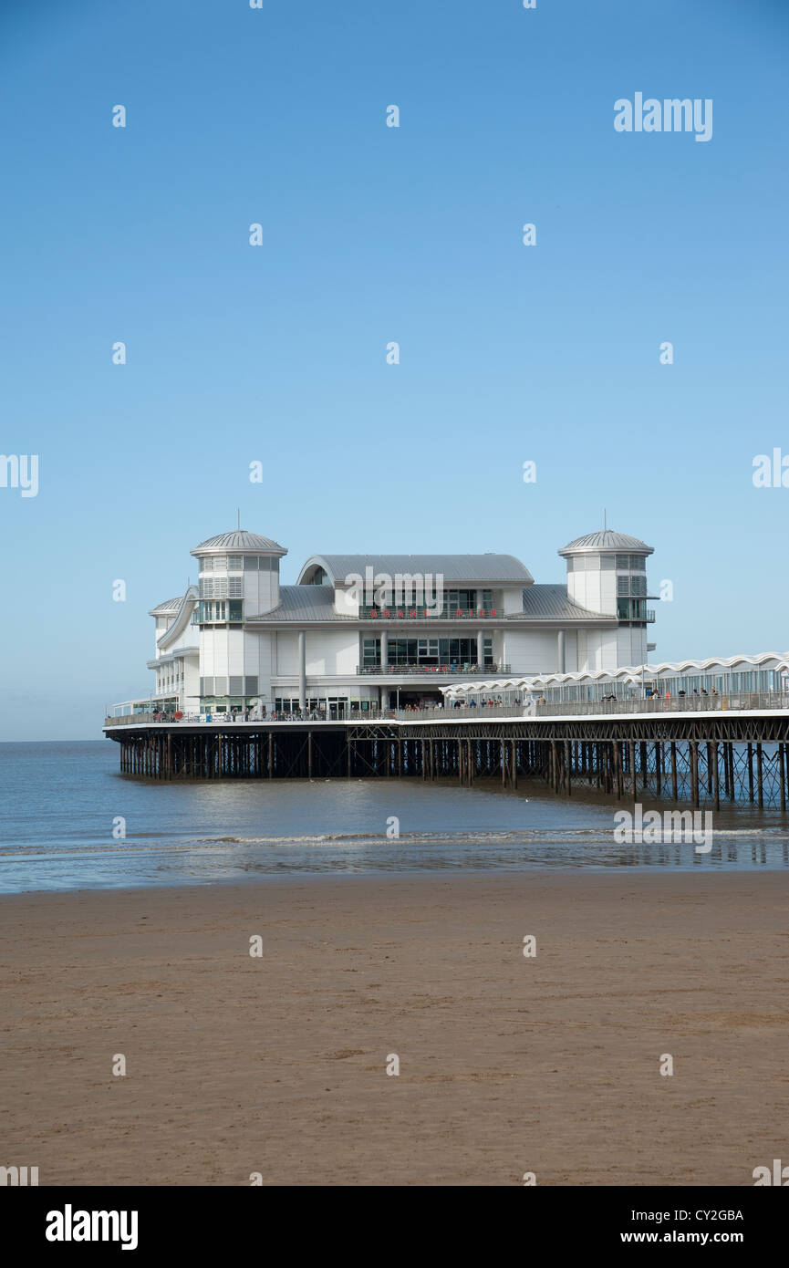 The Grand Pier at Weston Super Mare Somerset seaside resort England UK Stock Photo