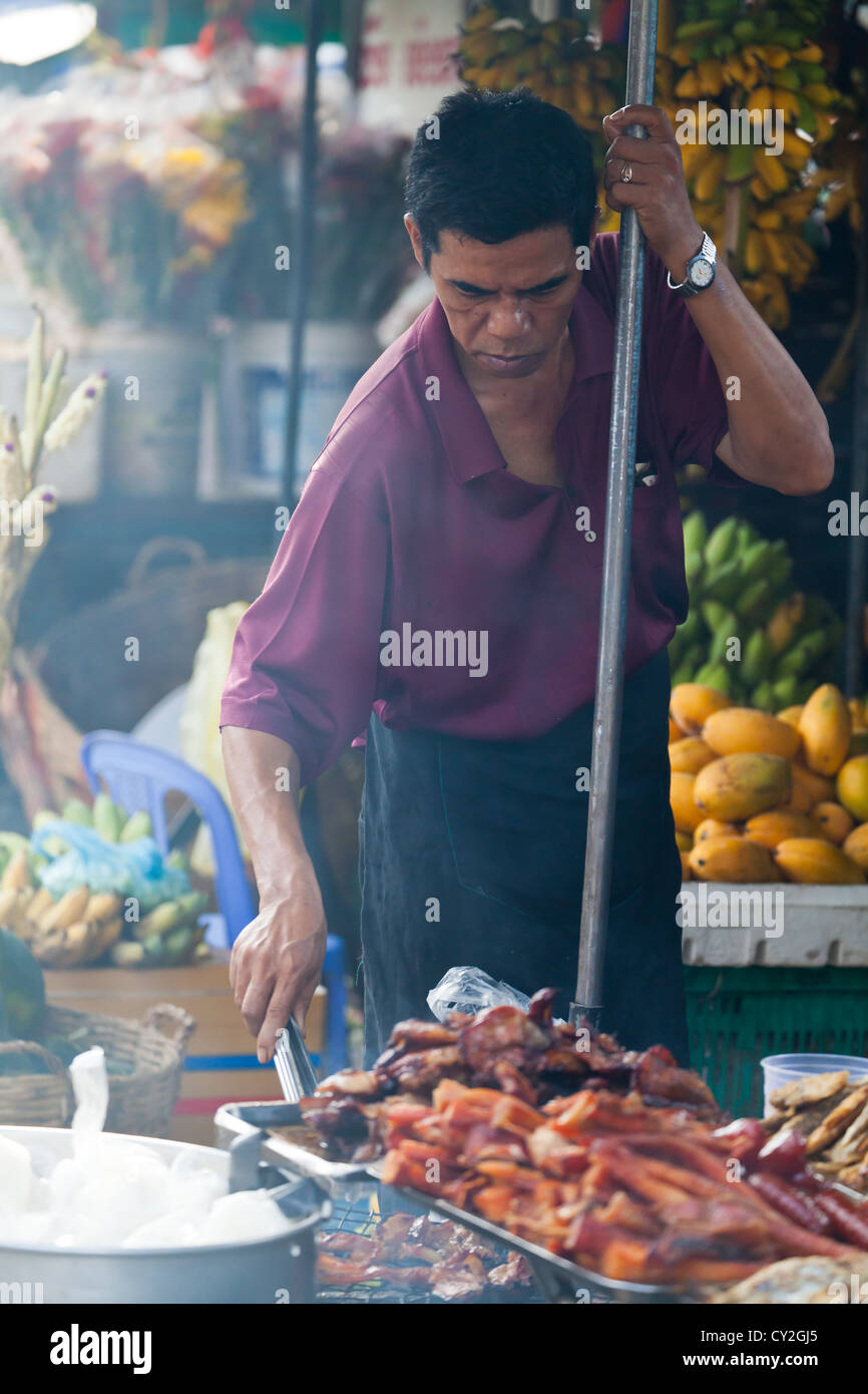 Typical Cambodian Food on a Market in Phnom Penh, Cambodia Stock Photo