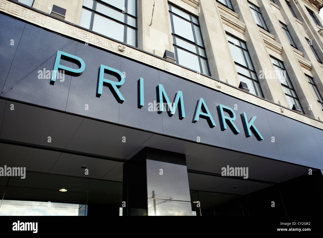 Primark logo on shop in centre of Manchester Stock Photo