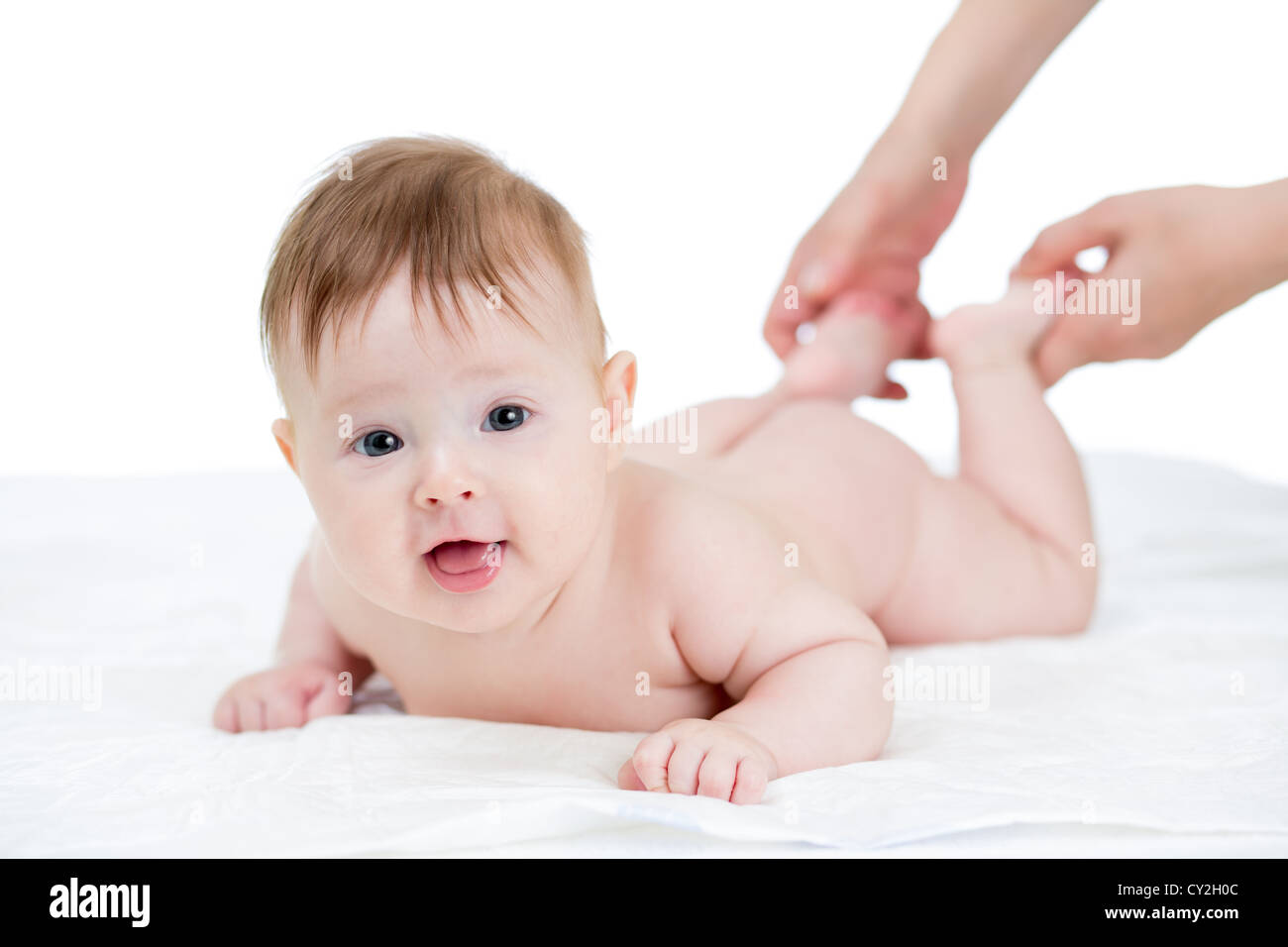 baby getting massage Stock Photo Alamy