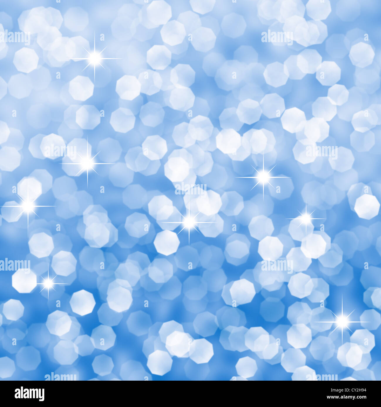 Abstract blue sparkles defocused background Stock Photo