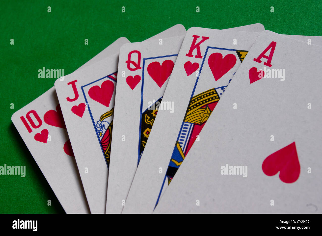 Playing cards poker hand Stock Photo Alamy
