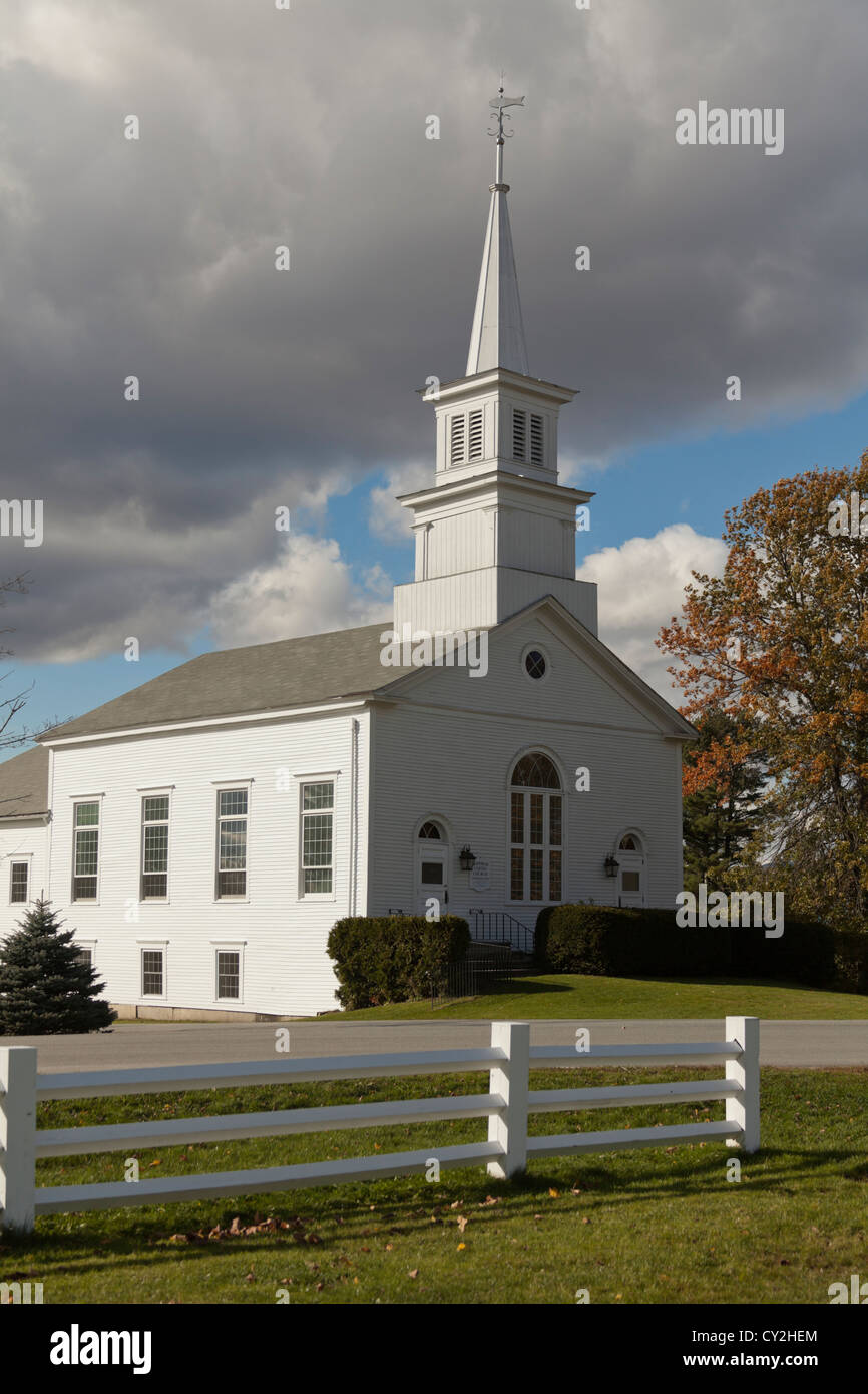 Congregational Church at Craftsbury Common, Vermont. fall Stock Photo