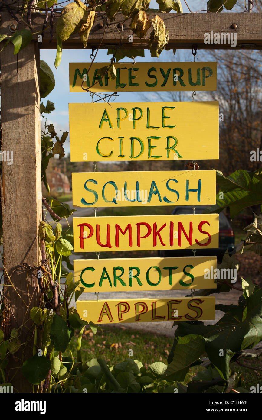 Produce farm near Ludlow, Vermont, USA Stock Photo