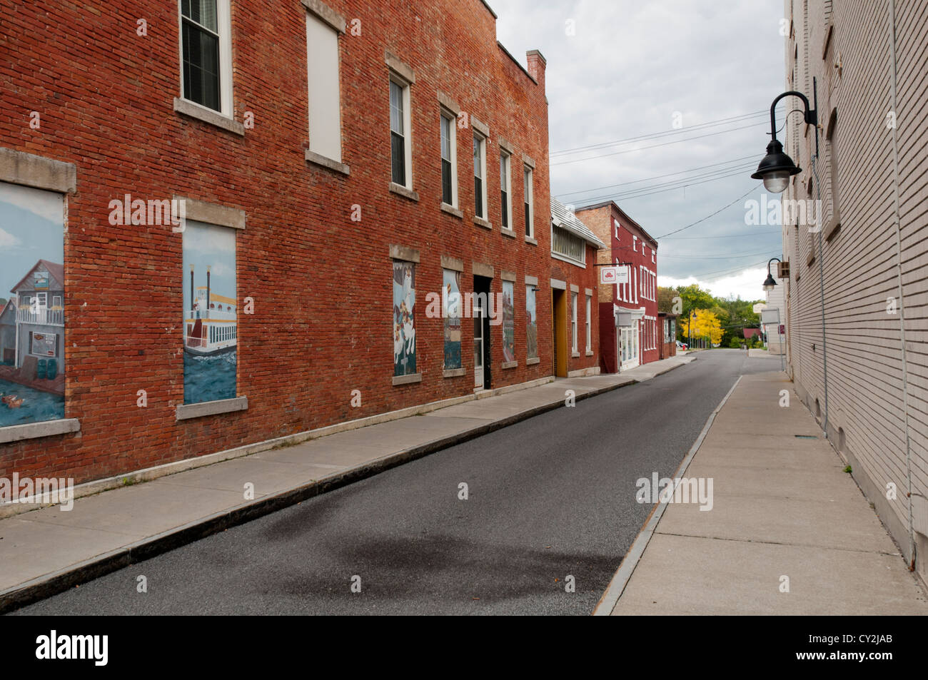 Narrow street in Canandaigua NY USA Stock Photo Alamy