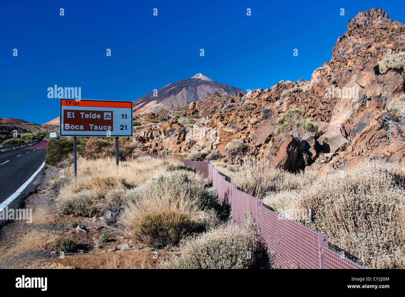 Tenerife teide volcano arid park national rock Stock Photo