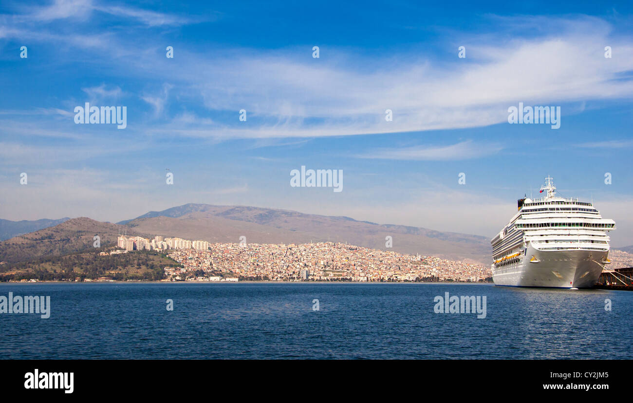 Cruise ship bow on a beautiful day. Stock Photo