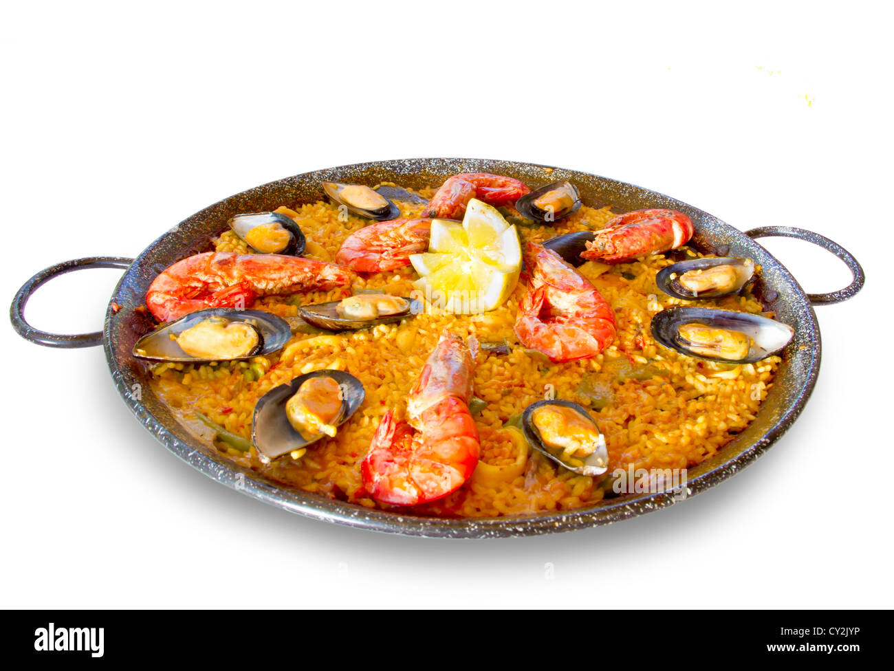 Spanish paella 'mixta' from Valencia Stock Photo